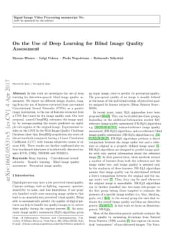 On the Use of Deep Learning for Blind Image Quality Assessment