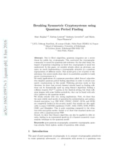 Breaking Symmetric Cryptosystems using Quantum Period Finding