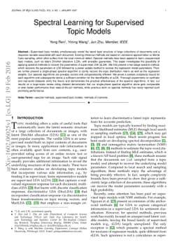 Spectral Learning for Supervised Topic Models