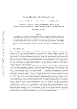 Strong Backdoors for Default Logic
