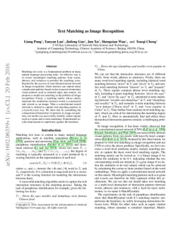 Text Matching as Image Recognition