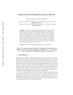 Multi-task and Lifelong Learning of Kernels