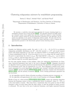 Clustering subgaussian mixtures by semidefinite programming