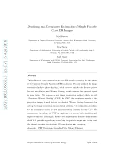 Denoising and Covariance Estimation of Single Particle Cryo-EM Images