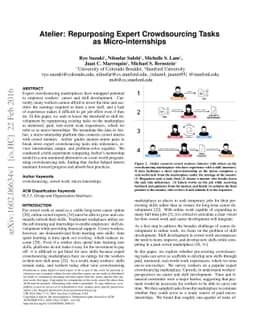 Atelier: Repurposing Expert Crowdsourcing Tasks as Micro-internships