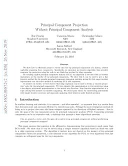Principal Component Projection Without Principal Component Analysis