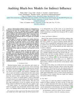 Auditing Black-box Models for Indirect Influence
