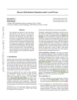 Discrete Distribution Estimation under Local Privacy