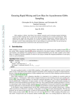 Ensuring Rapid Mixing and Low Bias for Asynchronous Gibbs Sampling