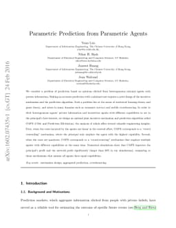 Parametric Prediction from Parametric Agents