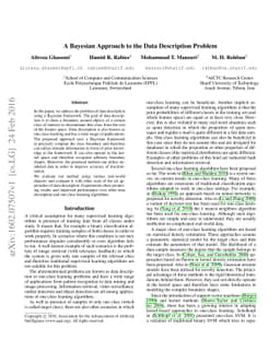 A Bayesian Approach to the Data Description Problem