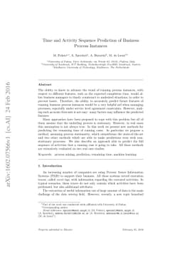 Time and Activity Sequence Prediction of Business Process Instances