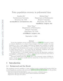 Noisy population recovery in polynomial time