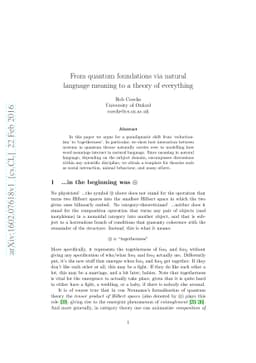 From quantum foundations via natural language meaning to a theory of
  everything