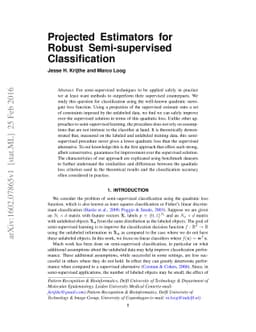 Projected Estimators for Robust Semi-supervised Classification