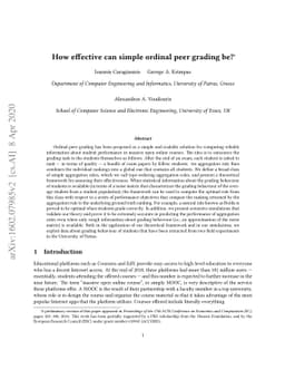 How effective can simple ordinal peer grading be?