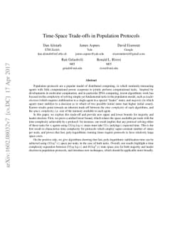Time-Space Trade-offs in Population Protocols