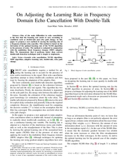 On Adjusting the Learning Rate in Frequency Domain Echo Cancellation
  With Double-Talk