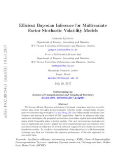 Efficient Bayesian Inference for Multivariate Factor Stochastic
  Volatility Models