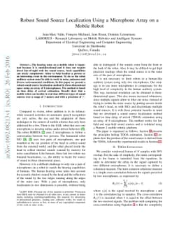 Robust Sound Source Localization Using a Microphone Array on a Mobile
  Robot