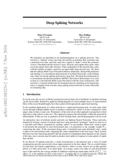 Deep Spiking Networks