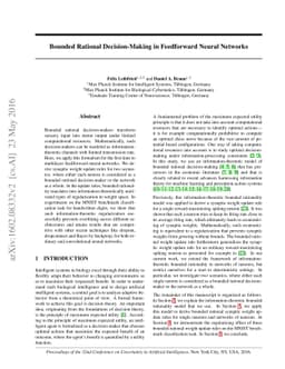 Bounded Rational Decision-Making in Feedforward Neural Networks