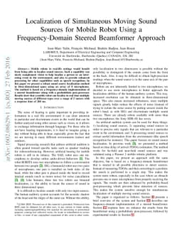 Localization of Simultaneous Moving Sound Sources for Mobile Robot Using
  a Frequency-Domain Steered Beamformer Approach