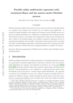Flexible online multivariate regression with variational Bayes and the
  matrix-variate Dirichlet process
