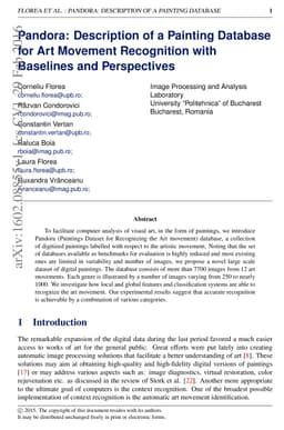Pandora: Description of a Painting Database for Art Movement Recognition
  with Baselines and Perspectives
