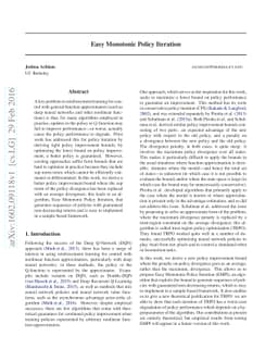 Easy Monotonic Policy Iteration