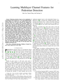 Learning Multilayer Channel Features for Pedestrian Detection