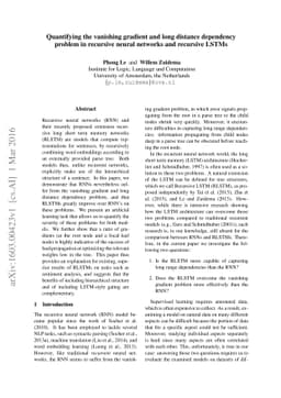 Quantifying the vanishing gradient and long distance dependency problem
  in recursive neural networks and recursive LSTMs