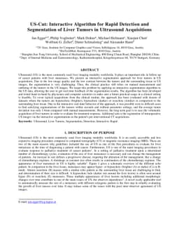 US-Cut: Interactive Algorithm for rapid Detection and Segmentation of
  Liver Tumors in Ultrasound Acquisitions