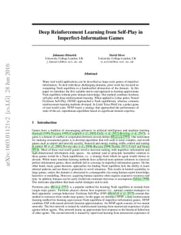 Deep Reinforcement Learning from Self-Play in Imperfect-Information
  Games