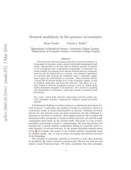 Network modularity in the presence of covariates