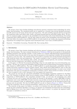 Lasso estimation for GEFCom2014 probabilistic electric load forecasting
