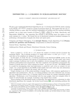 Distributed $(Δ+1)$-Coloring in Sublogarithmic Rounds