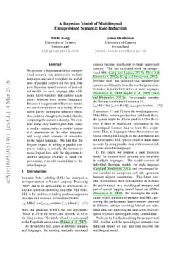 A Bayesian Model of Multilingual Unsupervised Semantic Role Induction