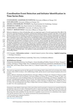 Coordination Event Detection and Initiator Identification in Time Series
  Data