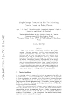 Single Image Restoration for Participating Media Based on Prior Fusion