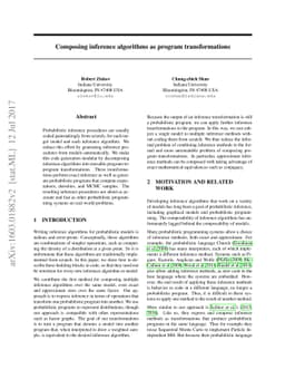 Composing inference algorithms as program transformations