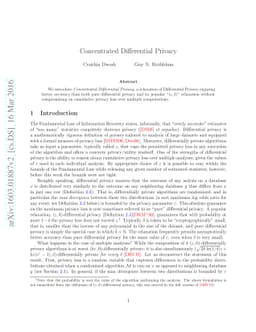 Concentrated Differential Privacy