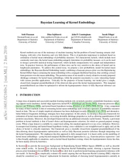 Bayesian Learning of Kernel Embeddings