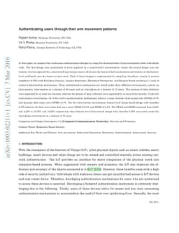 Authenticating users through their arm movement patterns