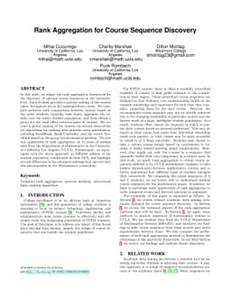 Rank Aggregation for Course Sequence Discovery