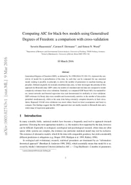 Computing AIC for black-box models using Generalised Degrees of Freedom:
  a comparison with cross-validation