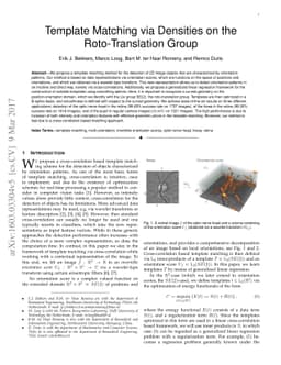Template Matching via Densities on the Roto-Translation Group