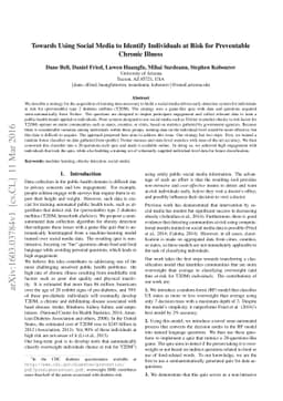 Towards using social media to identify individuals at risk for
  preventable chronic illness