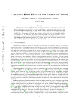$\ell_1$ Adaptive Trend Filter via Fast Coordinate Descent