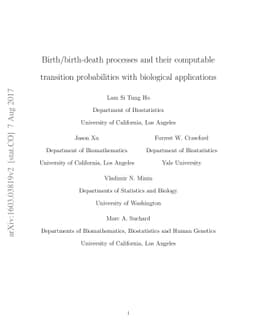 Birth/birth-death processes and their computable transition
  probabilities with biological applications
